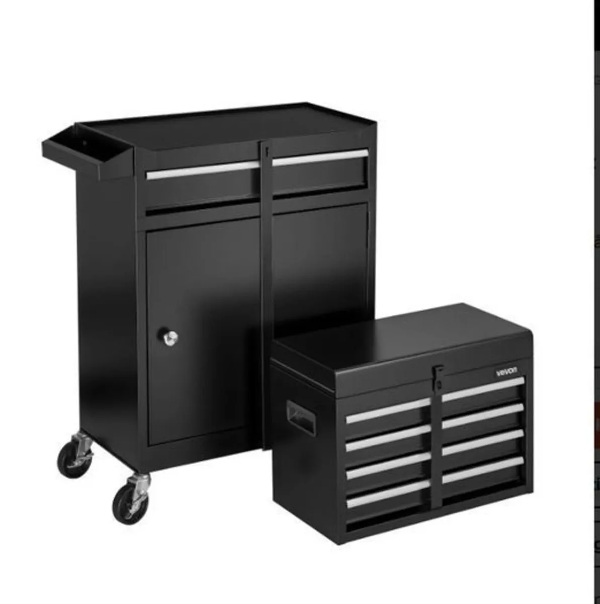 Heavy Duty Tool Trolley with 5 Drawers & Cabinet - Image 4