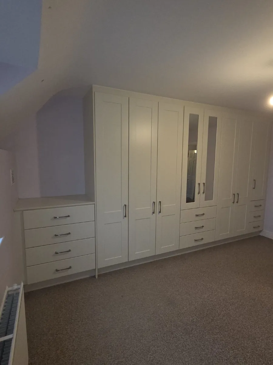 Shaker-style, cream-coloured, fitted  wardrobes - Image 2