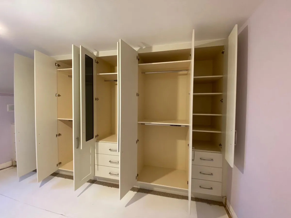 Shaker-style, cream-coloured, fitted  wardrobes - Image 3
