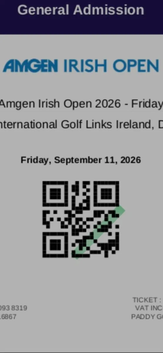Irish Open Golf Tickets - Image 1