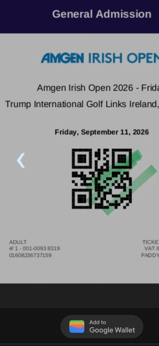 Irish Open Golf Tickets - Image 2