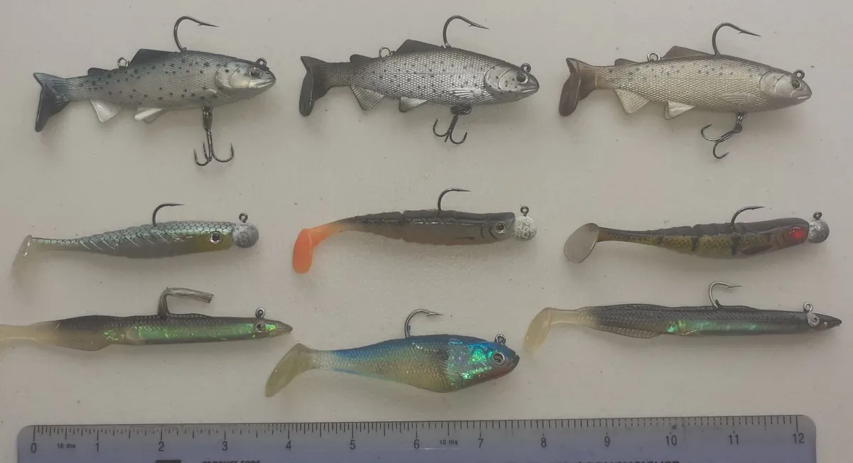 Rubber fishing lures 9 number