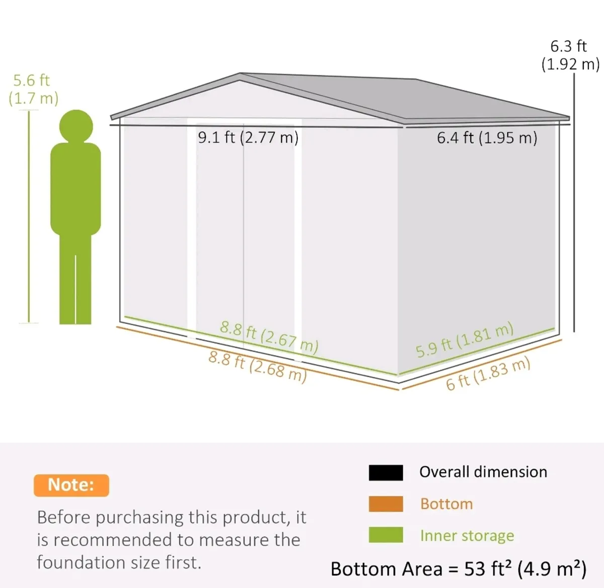 Brand New Shed 9ft x6ft - Image 4