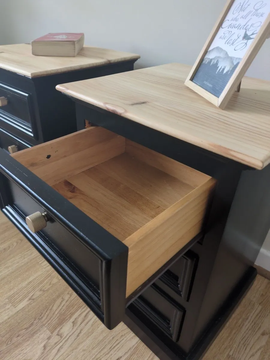 Solid Wood Bedside Table Set - Image 3