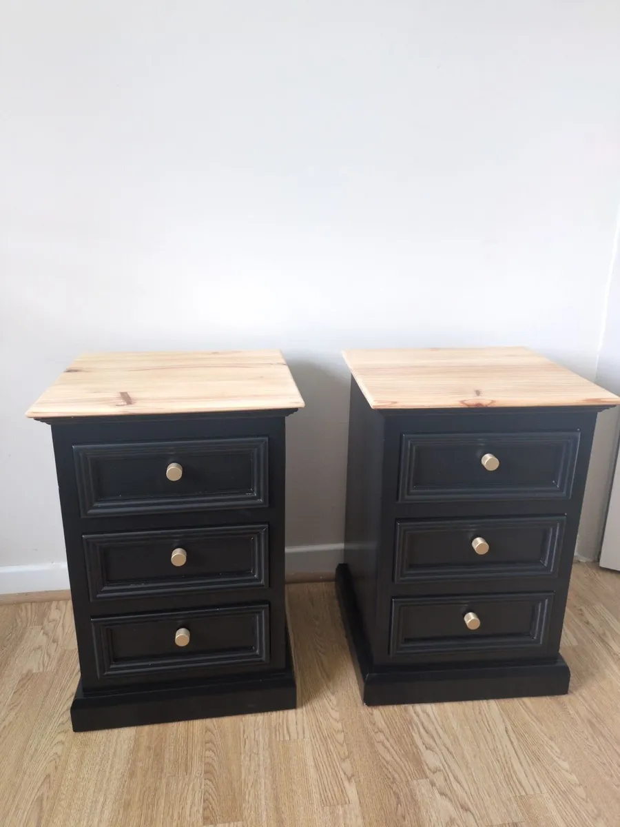 Solid Wood Bedside Table Set - Image 1