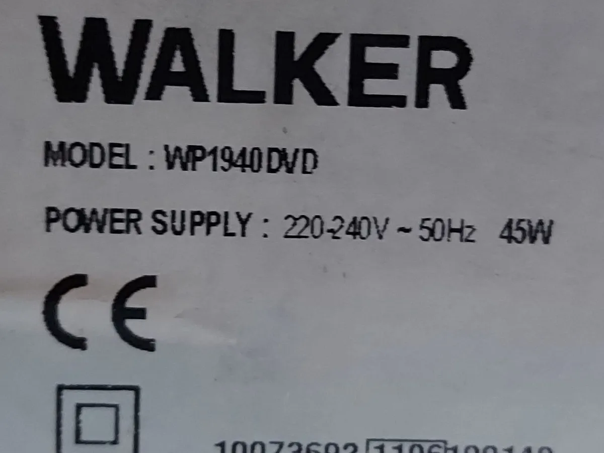 Walker 19 inch TV with DVD Player Model WP1940DCD - Image 3