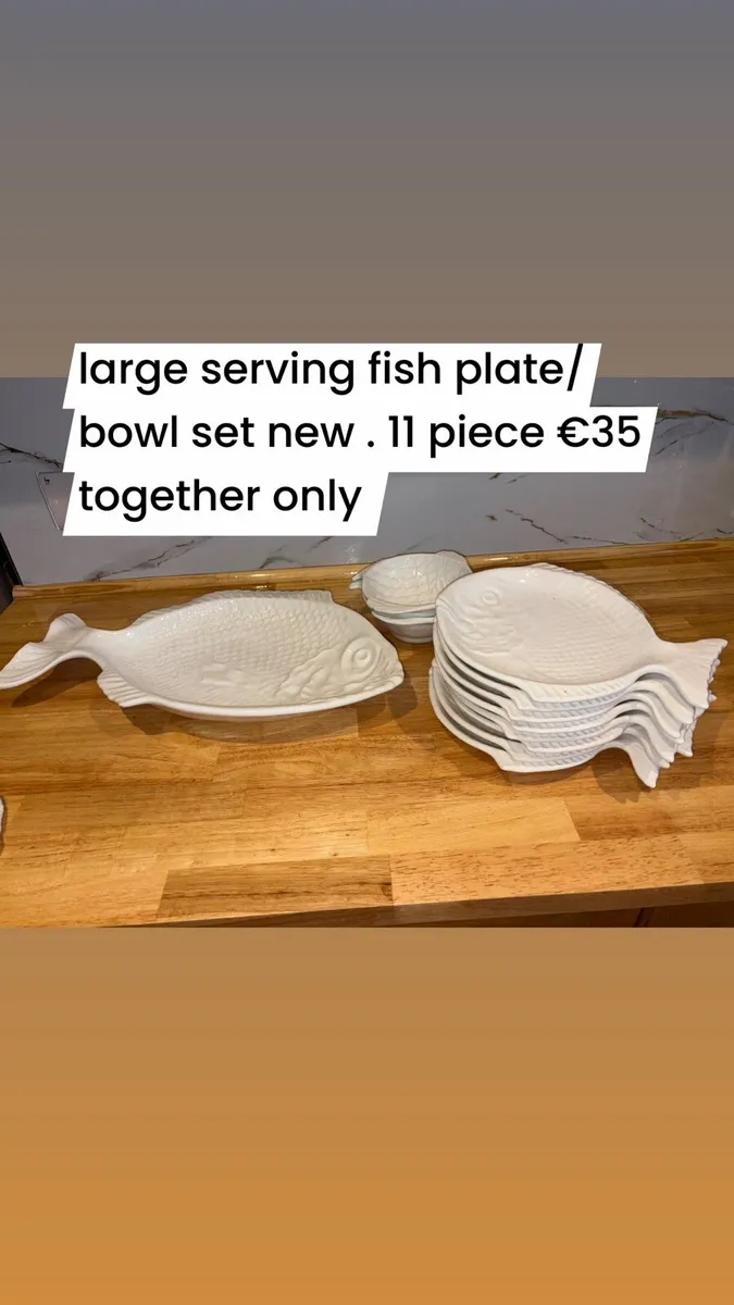 11 piece kitchen ware . fish plates set €35 - Image 1