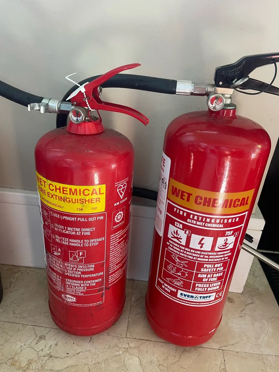 As New - 2 x Wet Chemical Fire Extinguishers