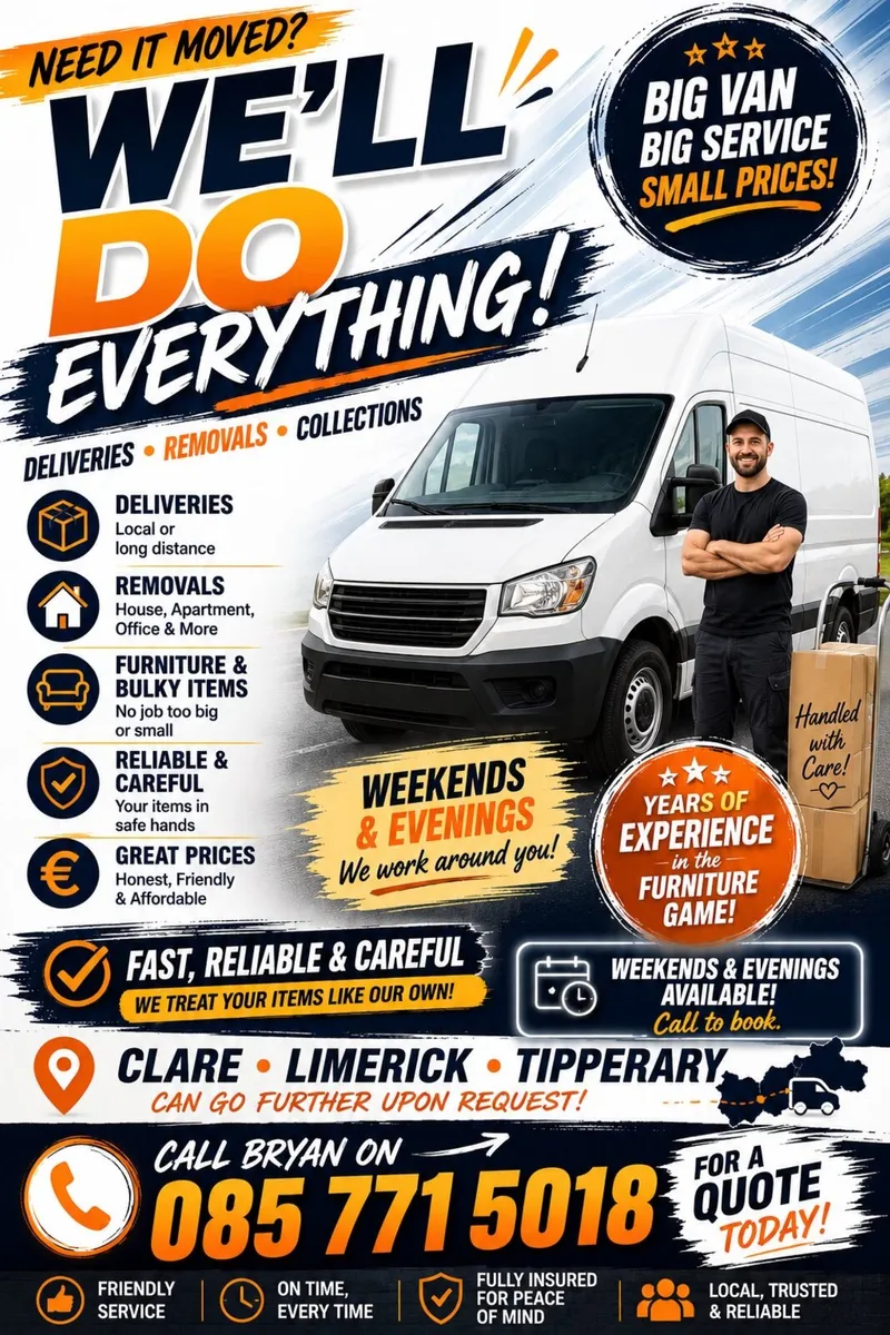🚐 BIG VAN –  REMOVALS & DELIVERIES