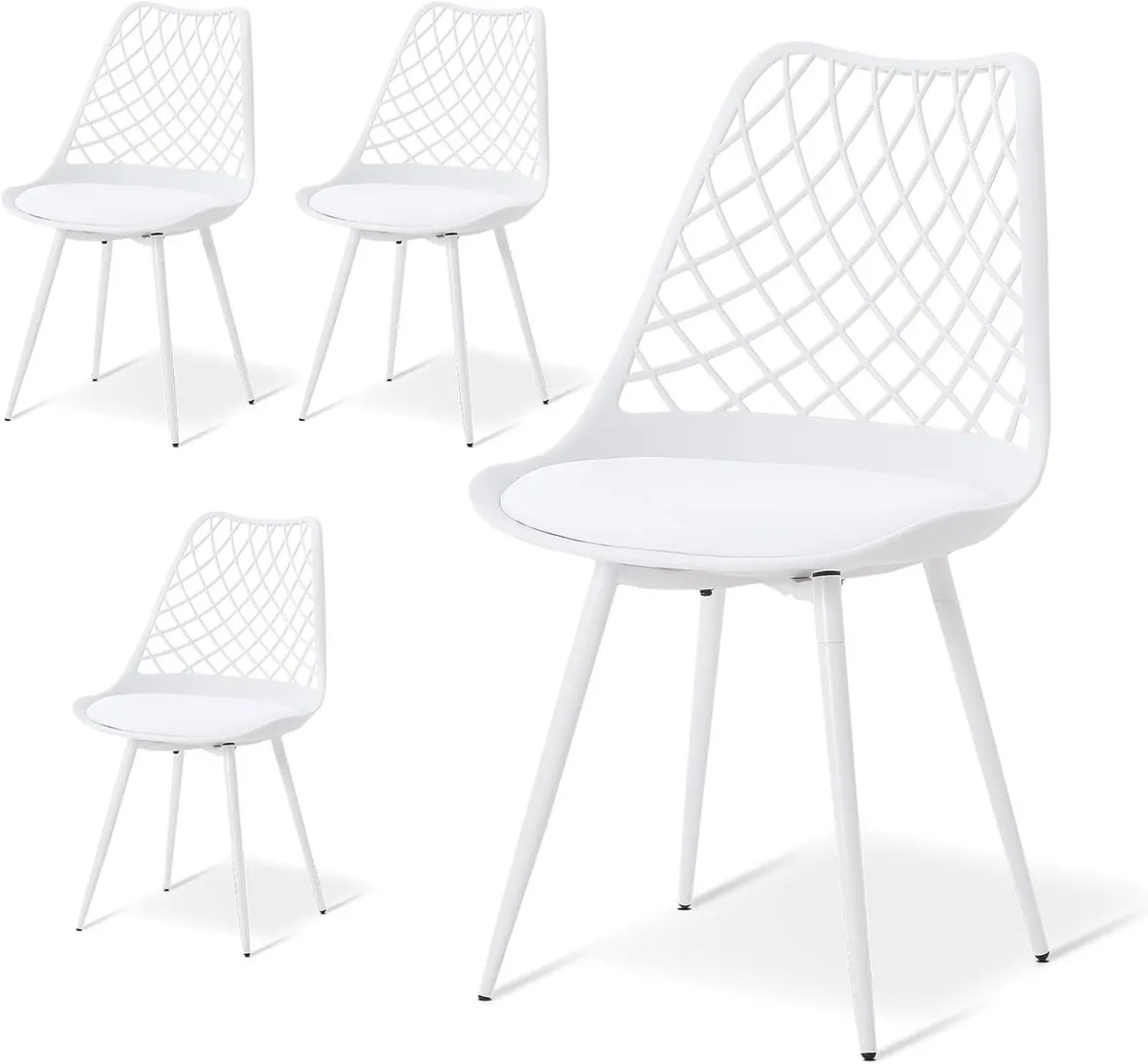 Plastic Dining Kitchen Chair with Padded Seat - Image 1