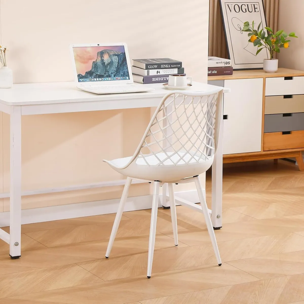 Plastic Dining Kitchen Chair with Padded Seat - Image 2
