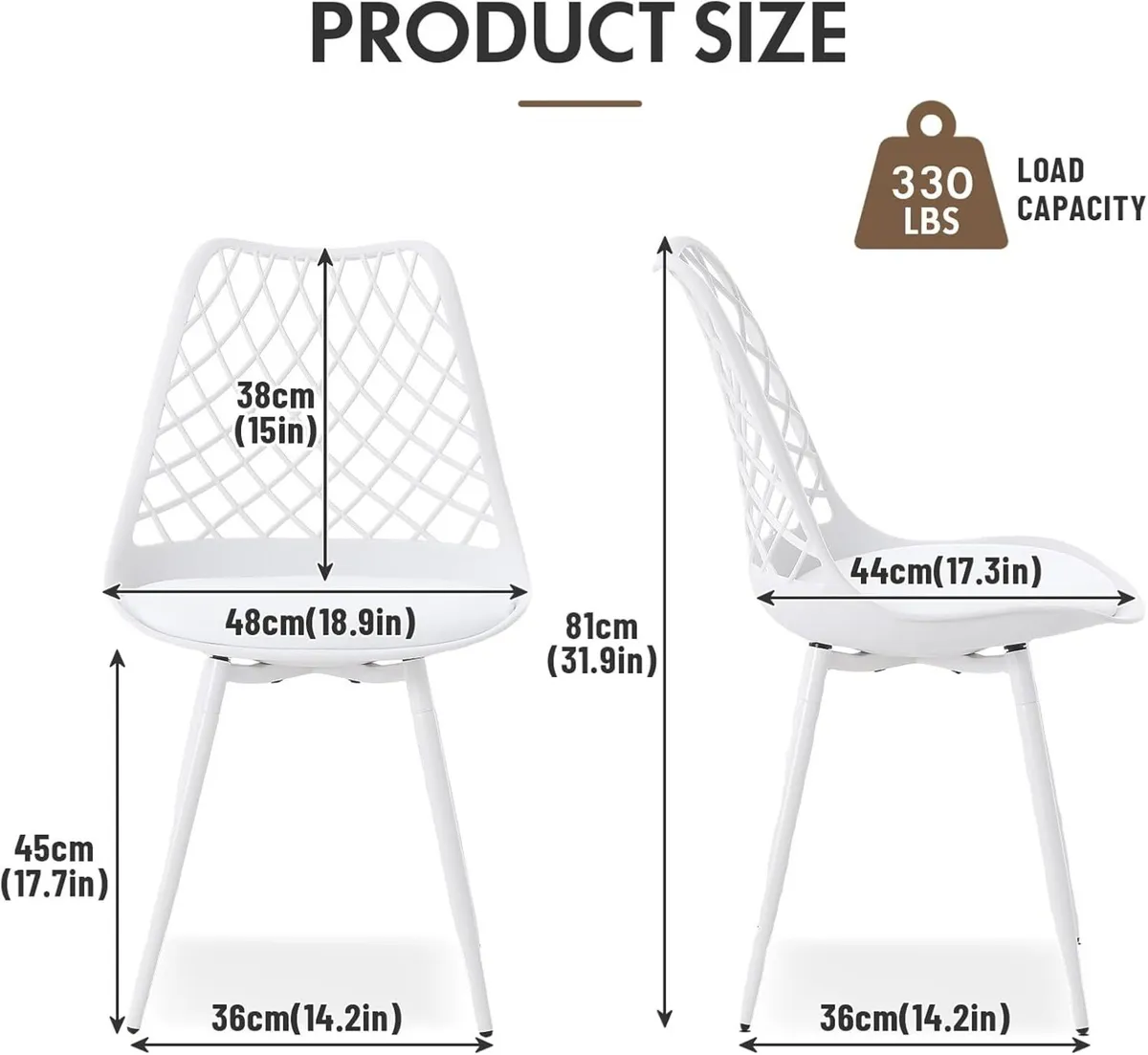 Plastic Dining Kitchen Chair with Padded Seat - Image 3