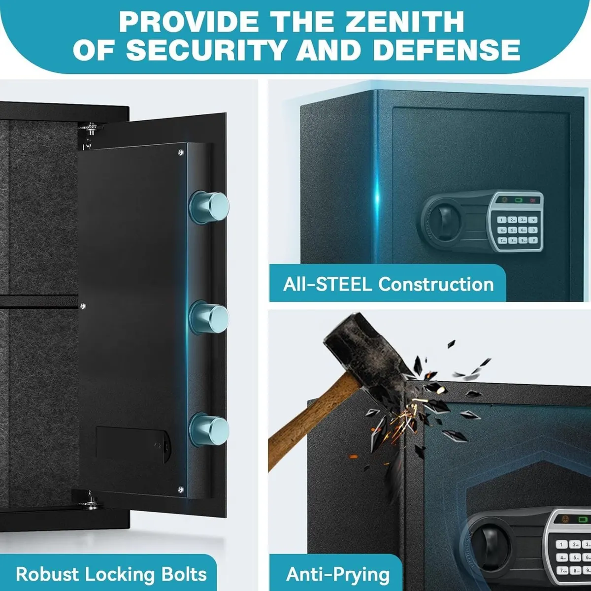 50L Anti-Theft Safe Fireproof Bag Keypad + Key - Image 3