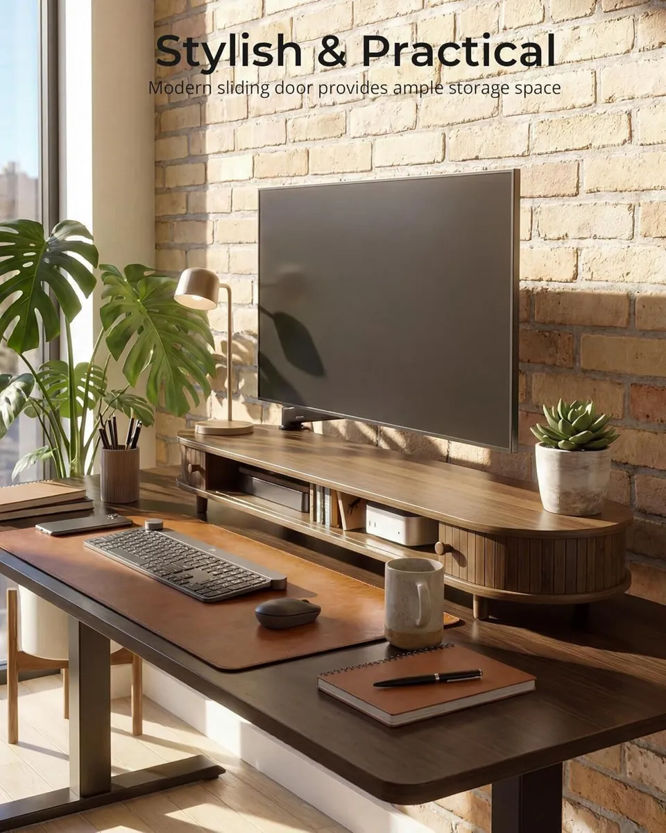 Curved Dual Monitor Stand Riser - Image 4