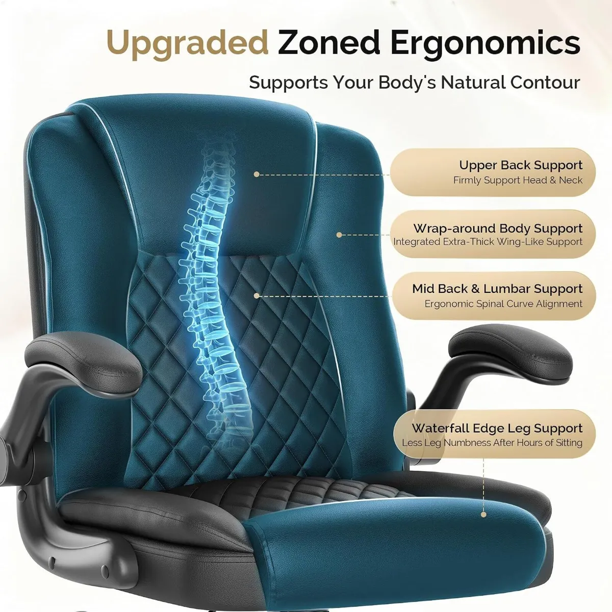 Executive Office Chair with Flip-Up Armrests 90 - Image 3