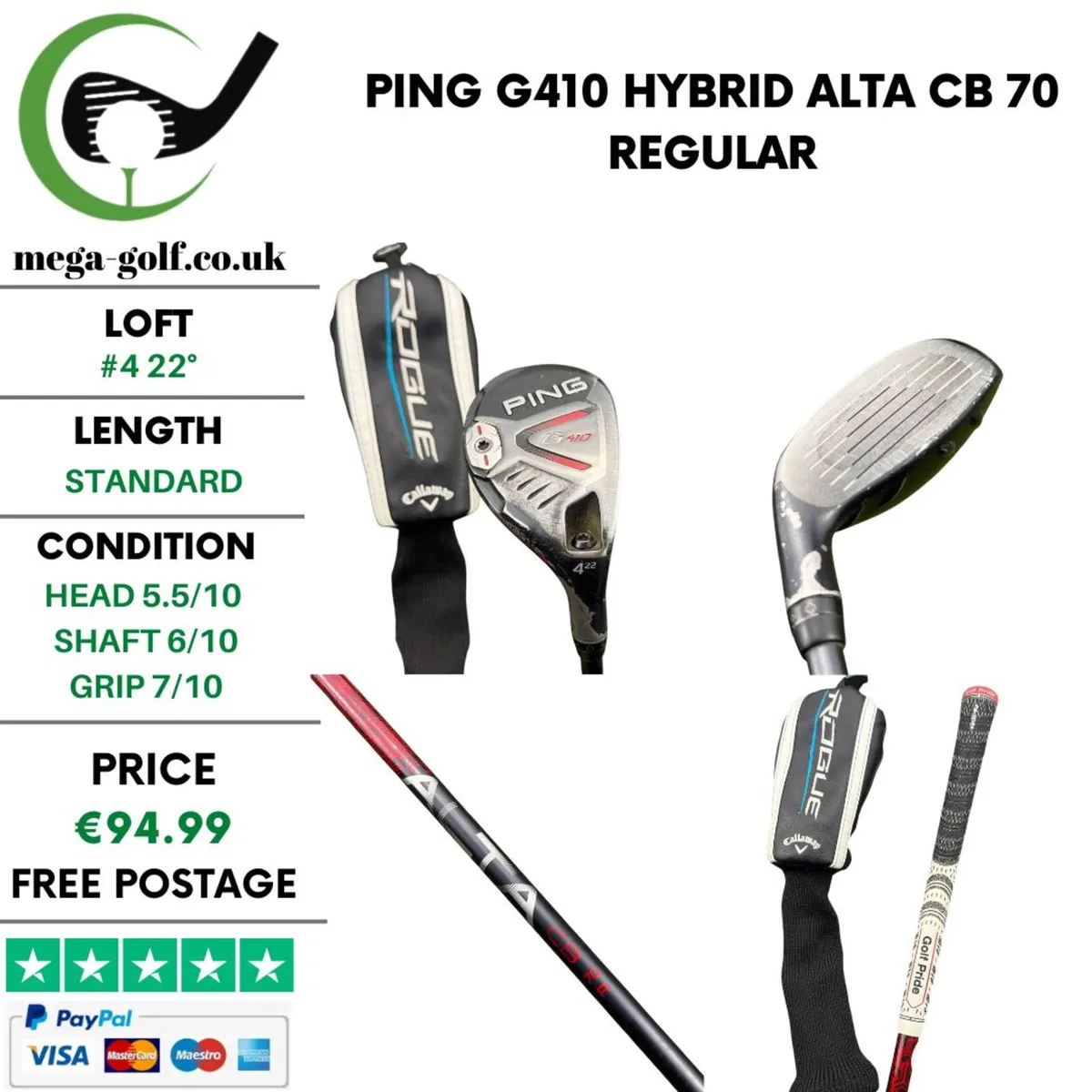 Ping G410 Hybrid / #4 22° / Alta CB 70 Regular - Image 1