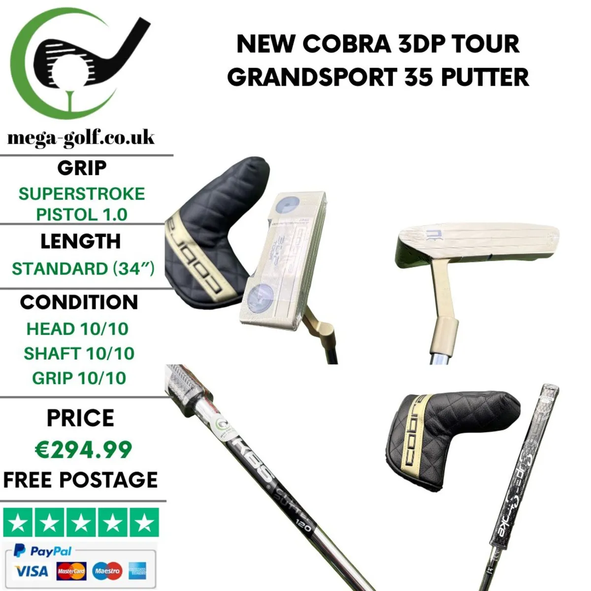 New Cobra 3DP Tour Grandsport 35 Putter / 34" - Image 1