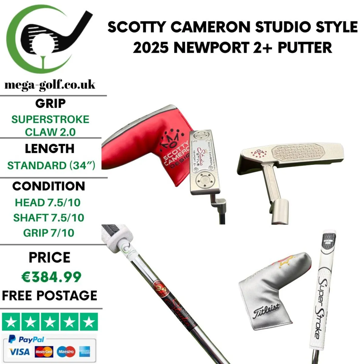 Scotty Cameron Studio Style 2025 Newport 2+ Putter - Image 1