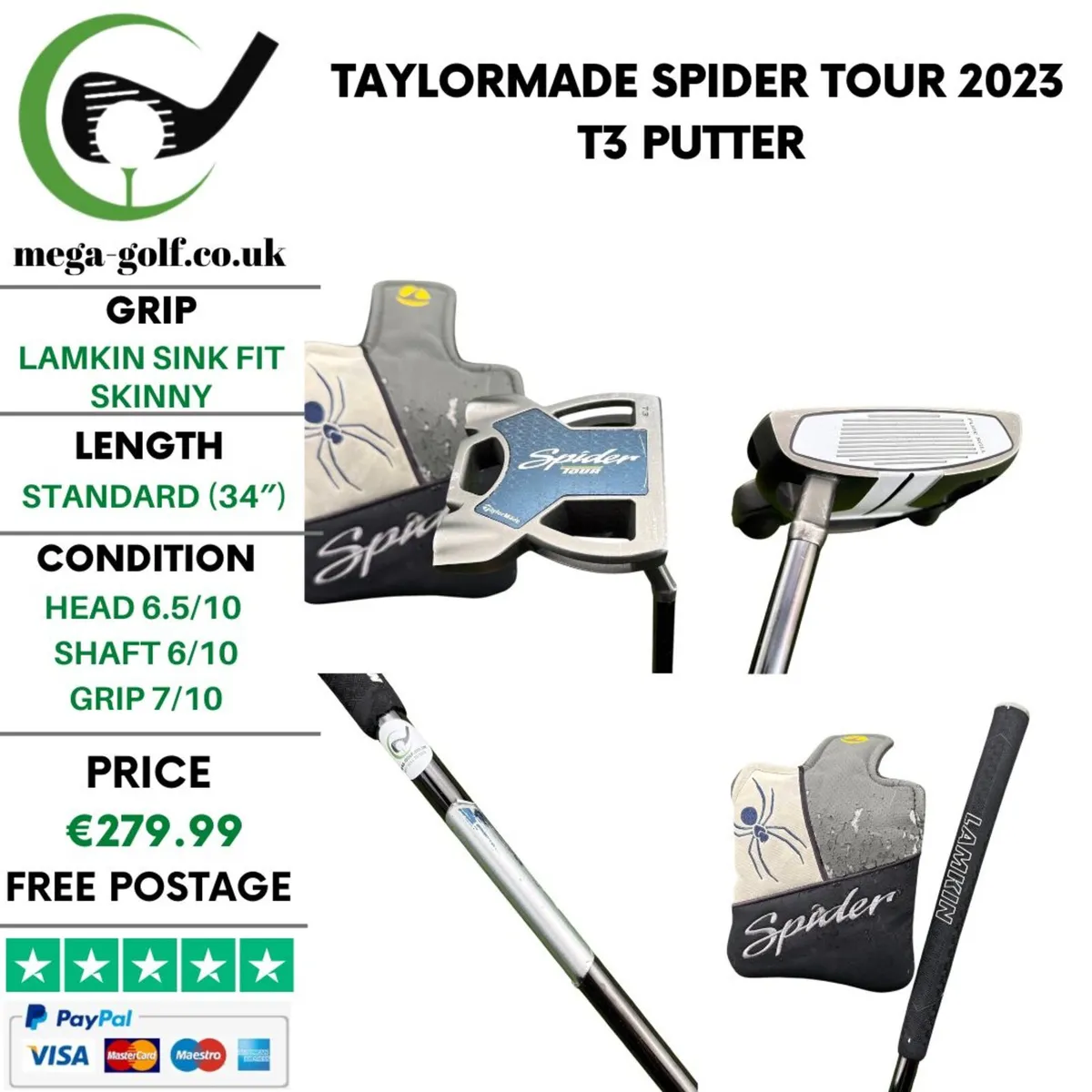 Taylormade Spider Tour 2023 T3 Putter / 34" - Image 1