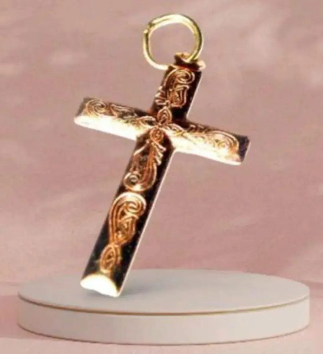 Vintage 9ct Gold Scroll Cross - Image 3