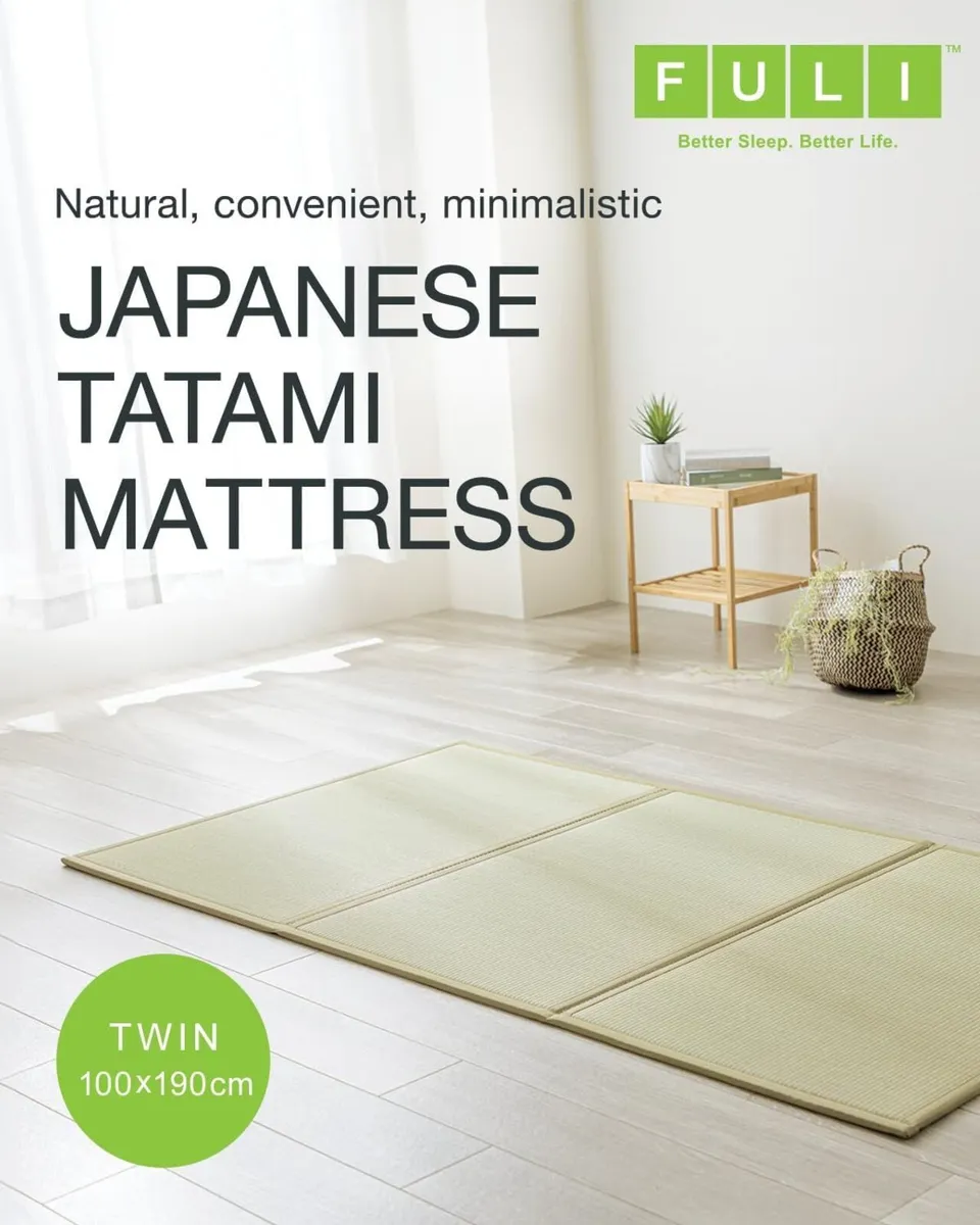 Japanese Tatami Mattress Igusa Mat Folds in Three - Image 2