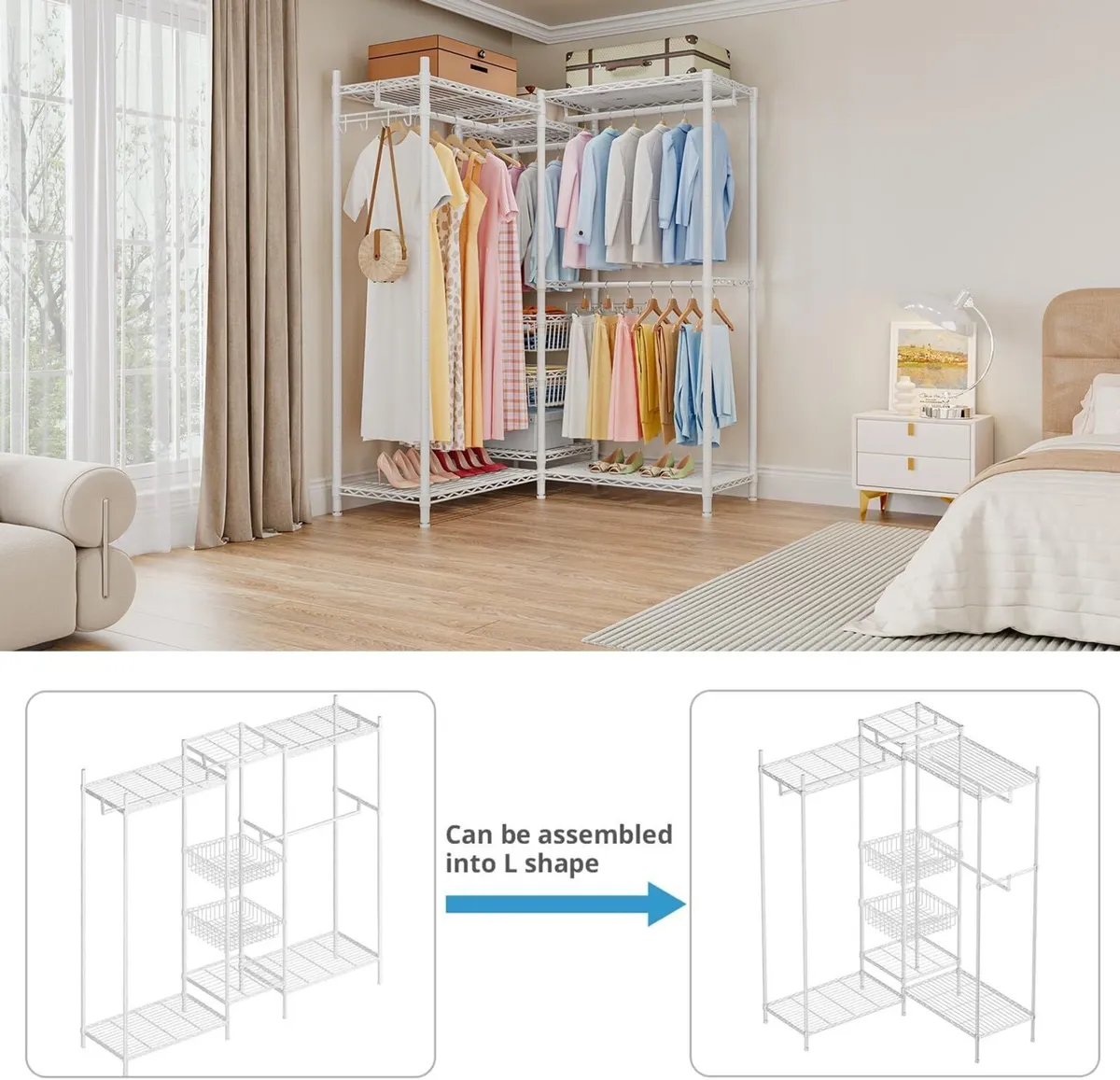 Clothes Rail Heavy Duty Clothing 155x40x182CM - Image 4