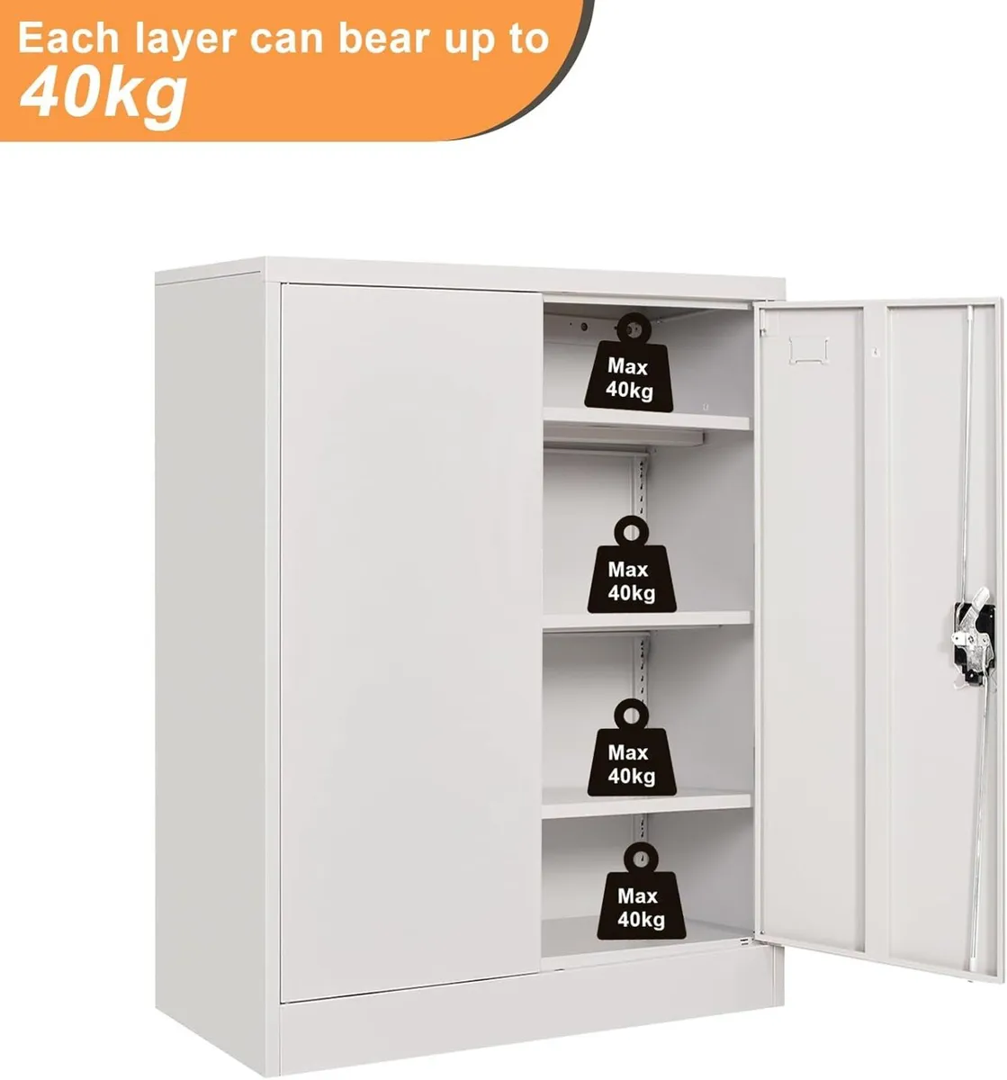Frideko Lockable Metal Cupboard - Image 4