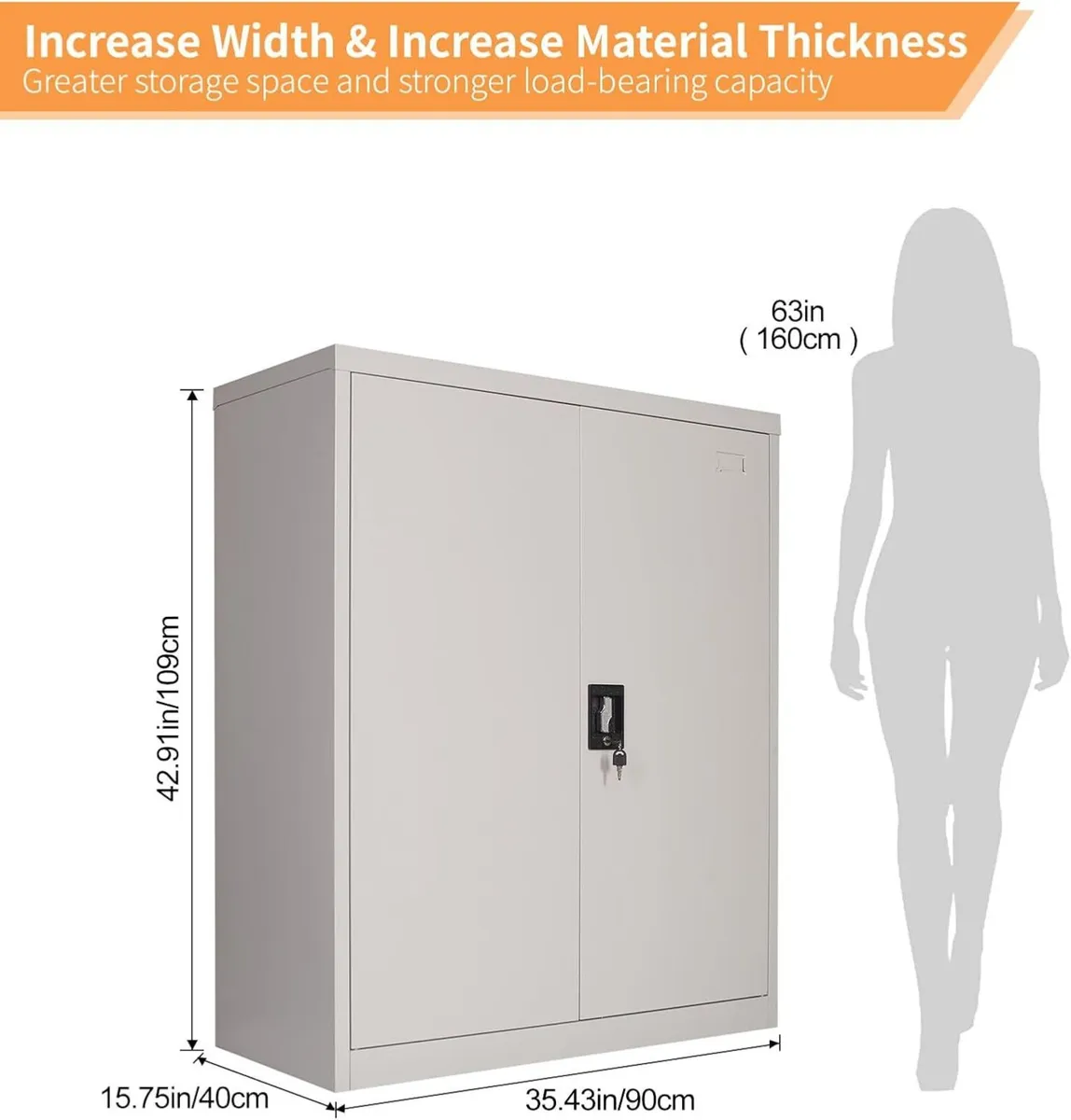 Frideko Lockable Metal Cupboard - Image 2