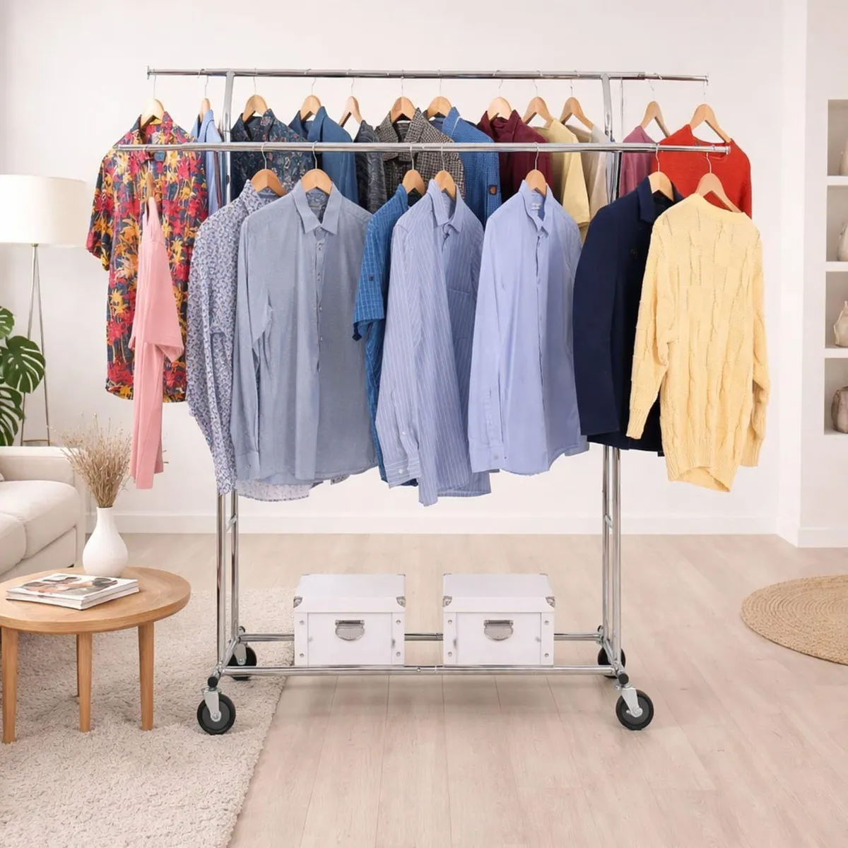 Denver Heavy Duty Double Clothes Rail on Wheels - Image 2