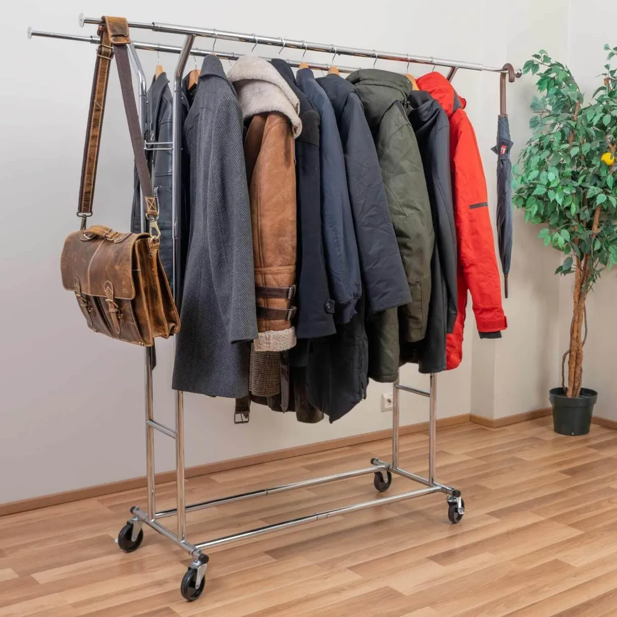 Denver Heavy Duty Double Clothes Rail on Wheels - Image 4