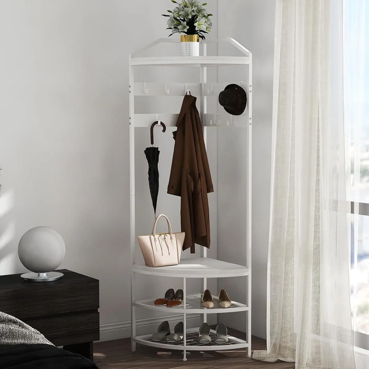 Coat Rack Stand with Shoe Storage Bench Free - Image 3