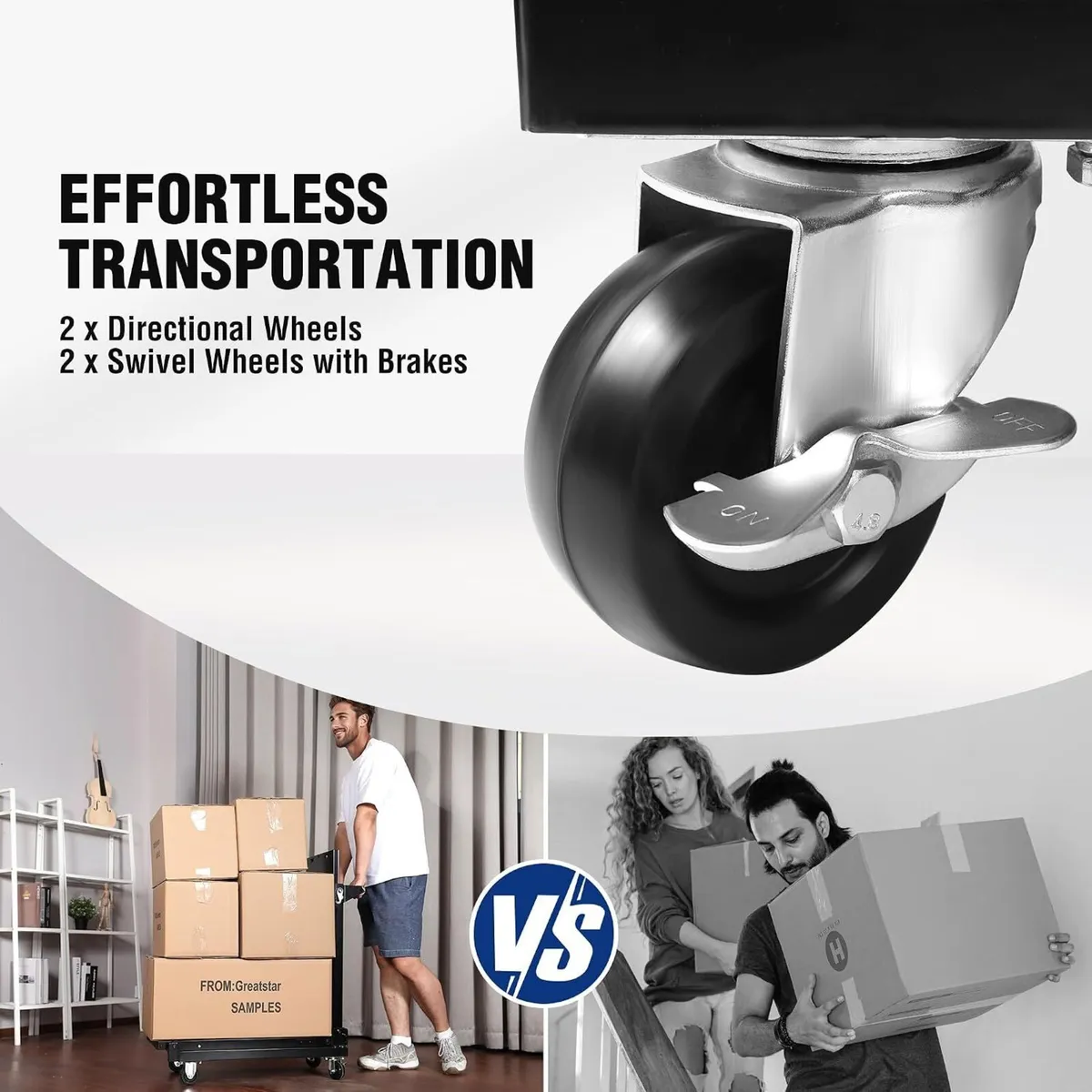 3-In-1 Folding Steel Service Cart - Image 4