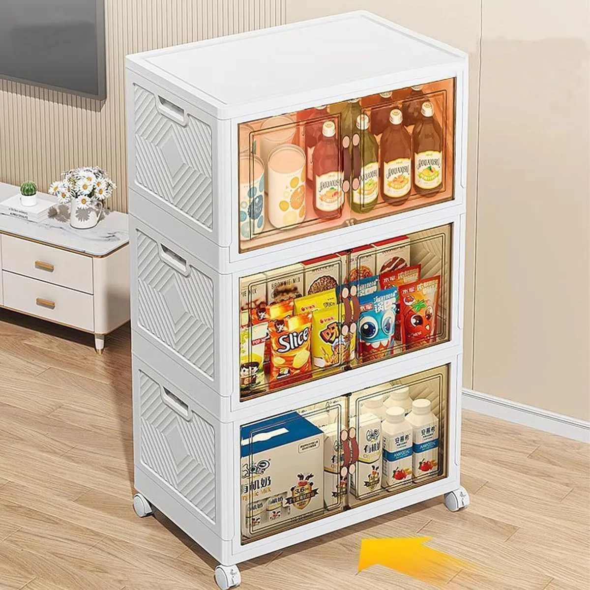 3x34L Cube Storage Bins Stackable Plastic - Image 2