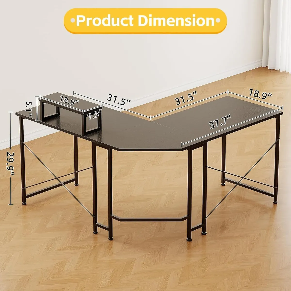 Corner Desk 50" L Shaped Gaming - Image 3