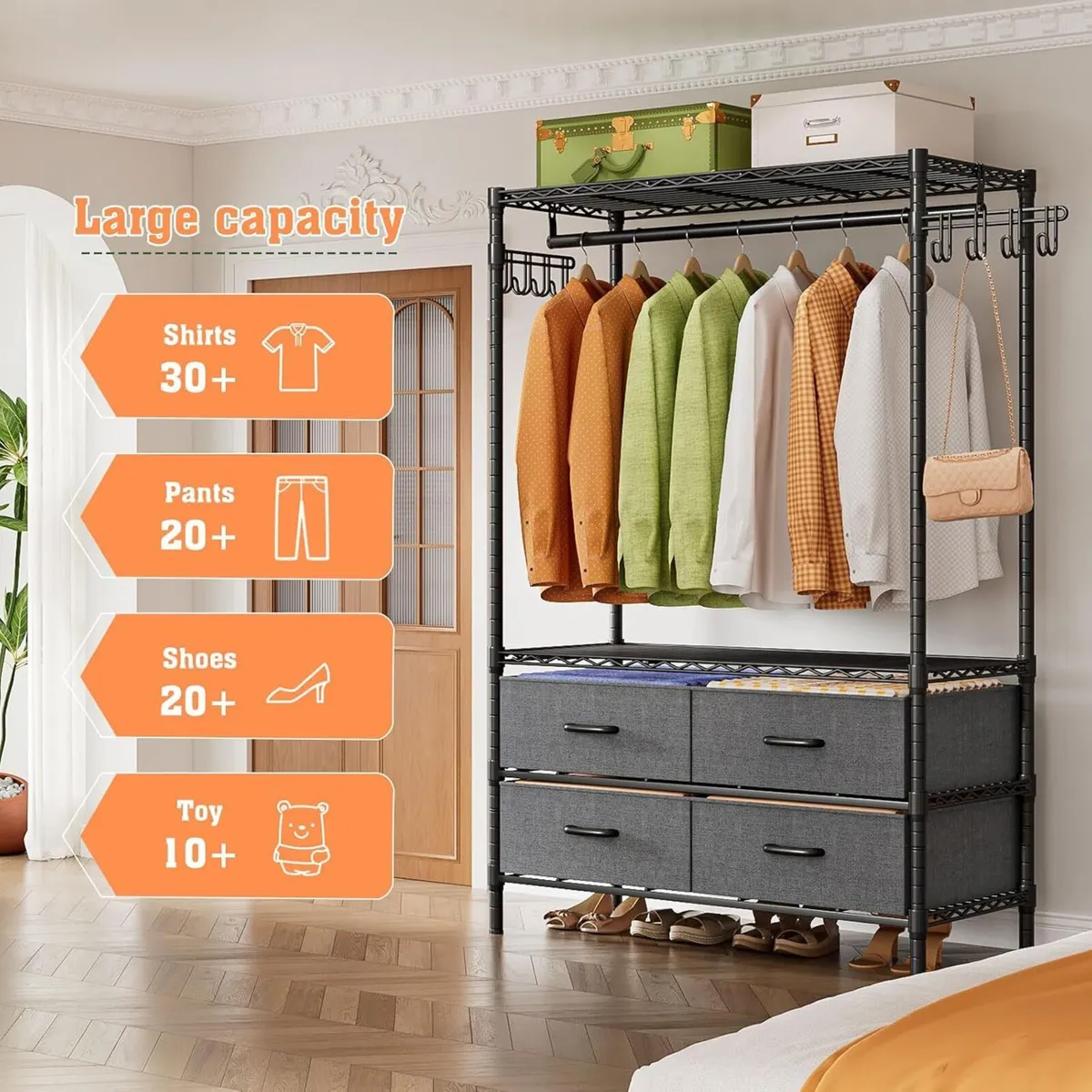 Clothes Rail Heavy Duty for Hanging with 4 - Image 4