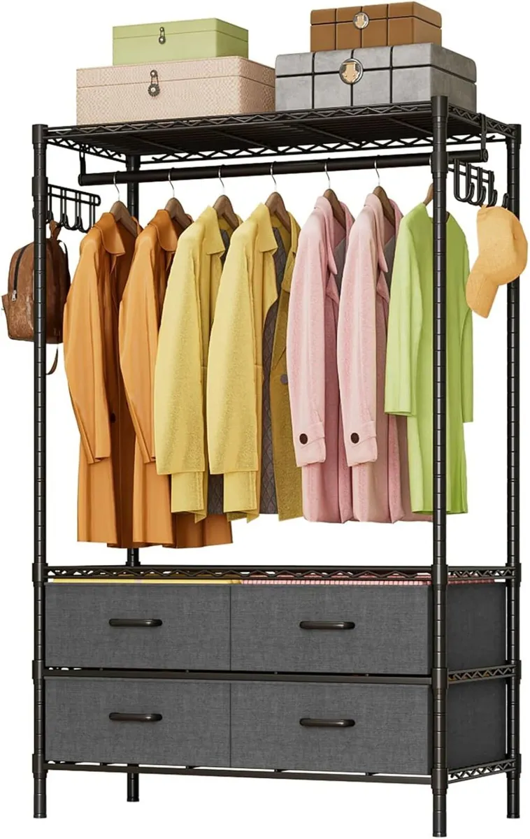 Clothes Rail Heavy Duty for Hanging with 4 - Image 1
