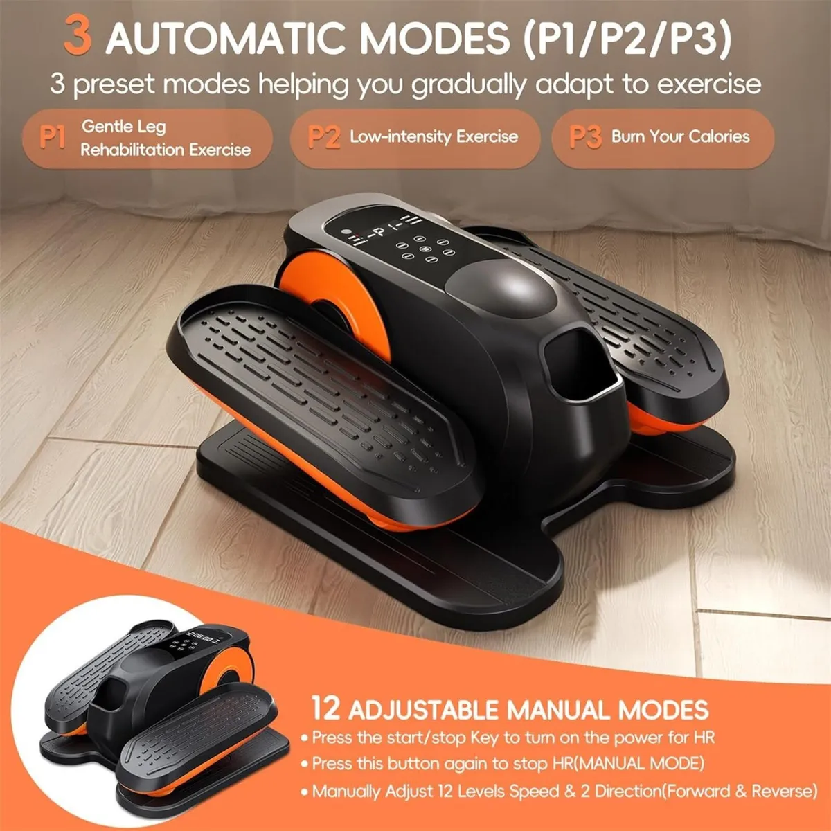 Under Desk Elliptical Machine for Home with 12 - Image 3
