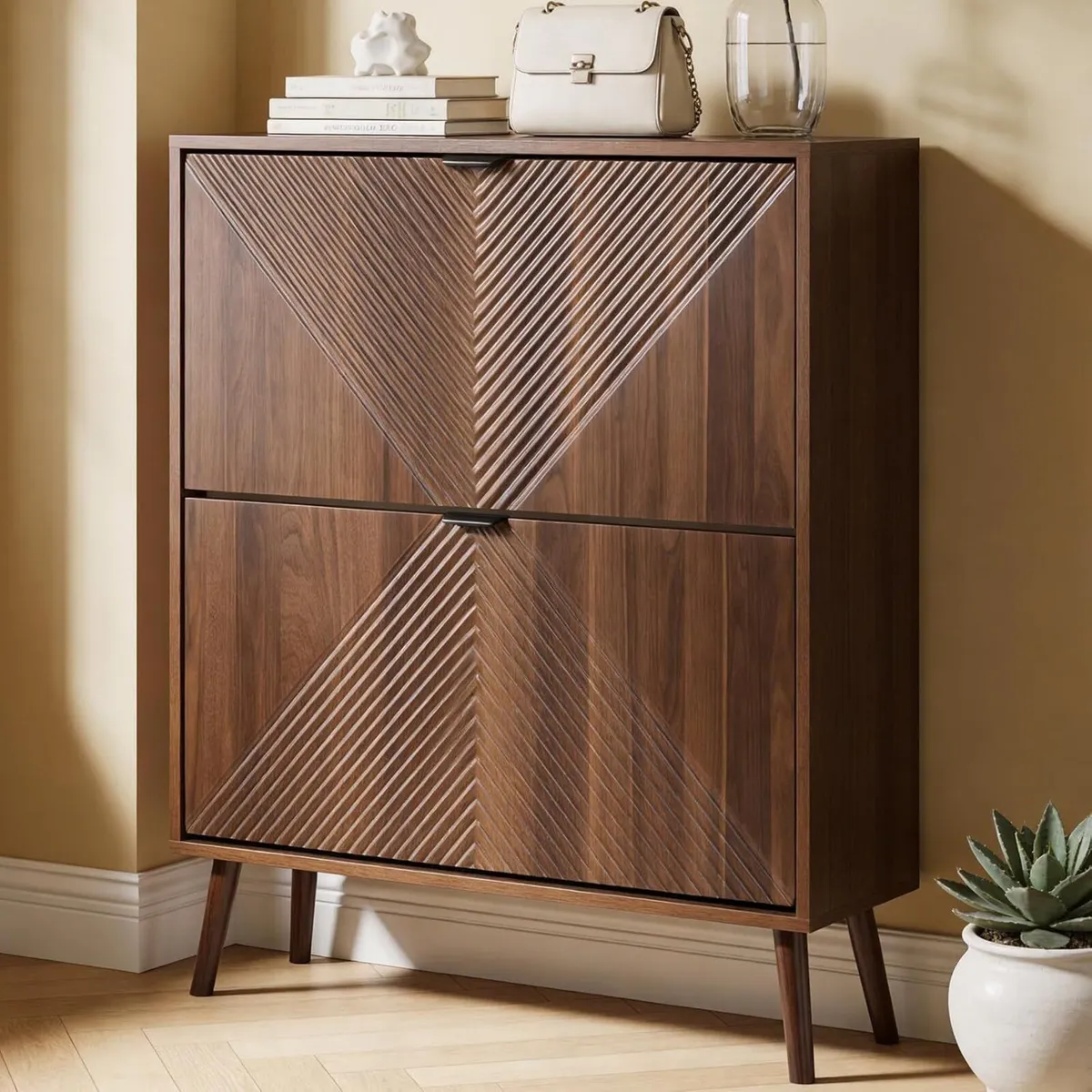 Shoe Cabinet Storage Farmhouse Freestanding - Image 1