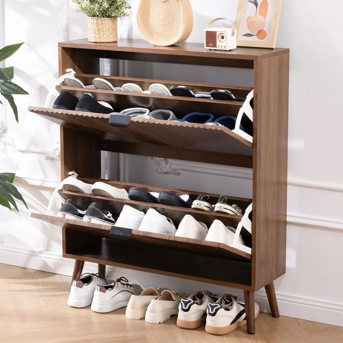 Shoe Cabinet Storage Farmhouse Freestanding - Image 3