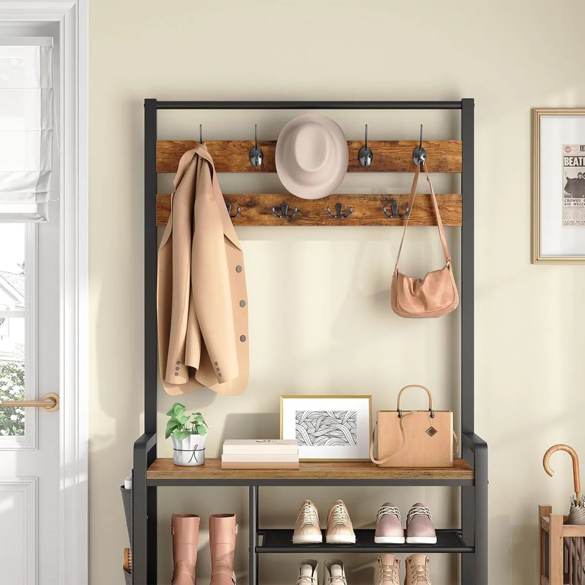 Coat Rack with Shoe Storage 5 Tier Organiser - Image 4