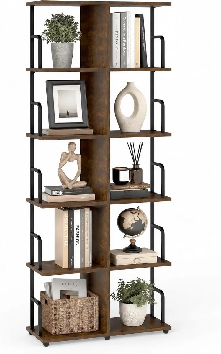 Bookcase 4 Tier Slim Freestanding Room Divider - Image 1