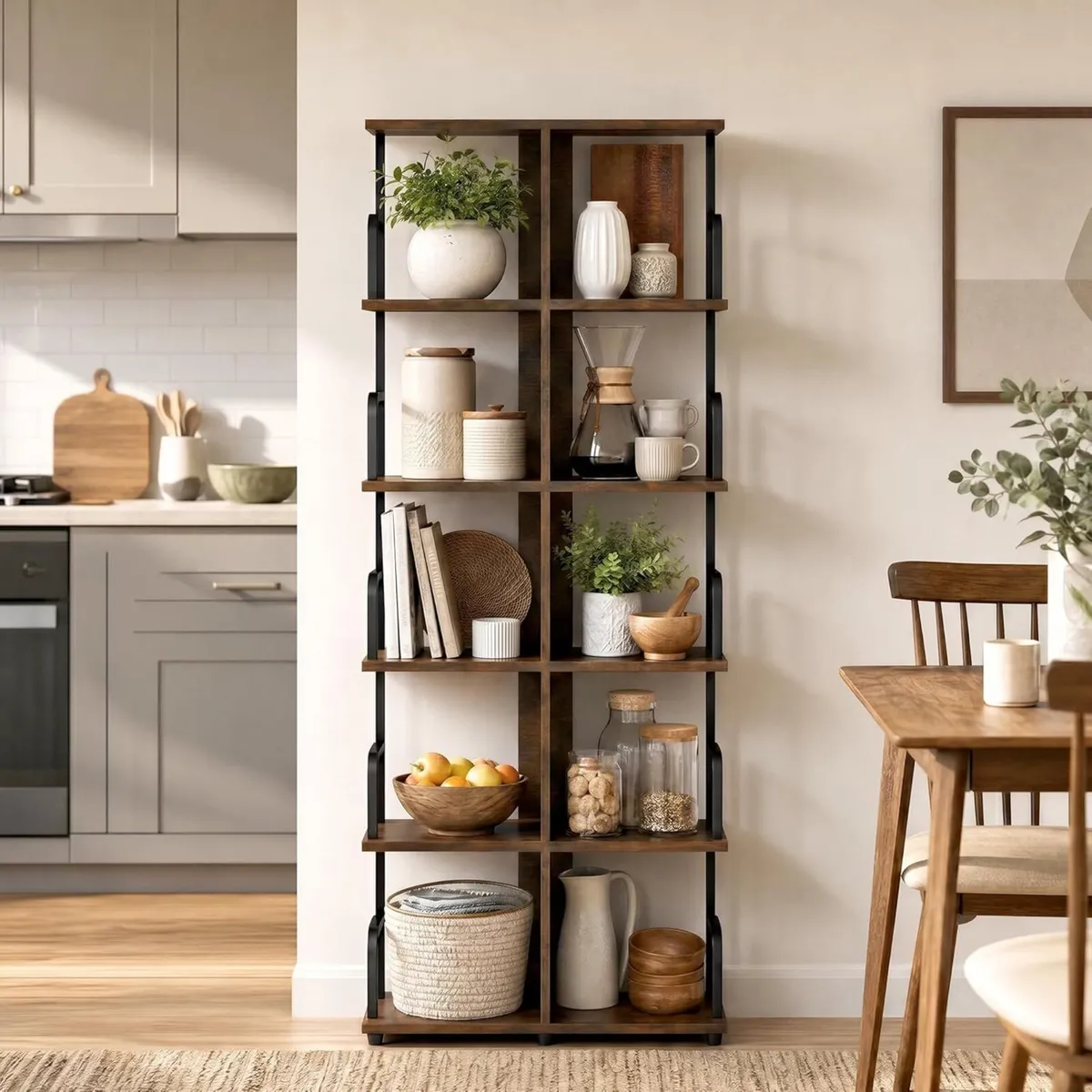 Bookcase 4 Tier Slim Freestanding Room Divider - Image 2