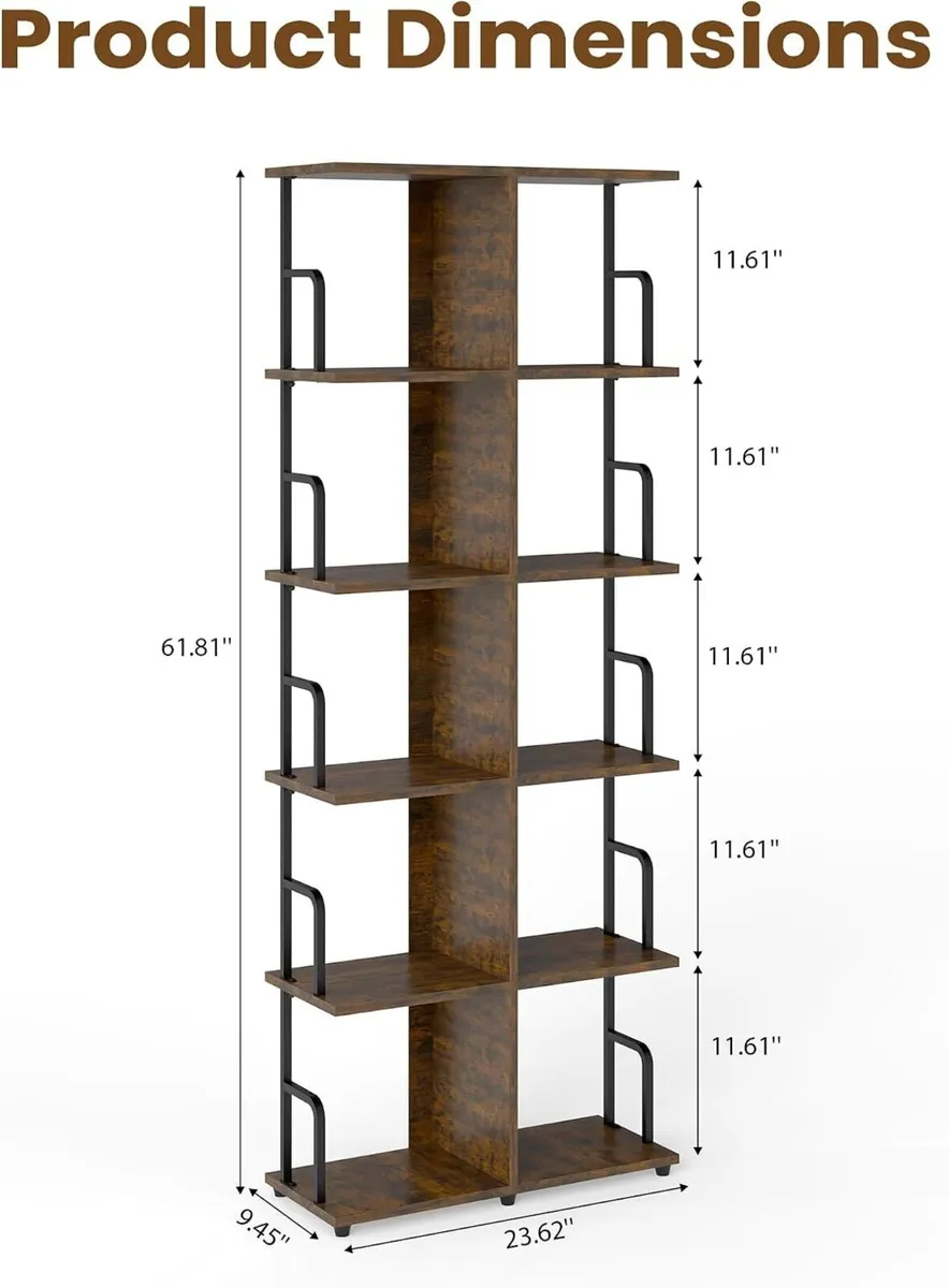 Bookcase 4 Tier Slim Freestanding Room Divider - Image 3