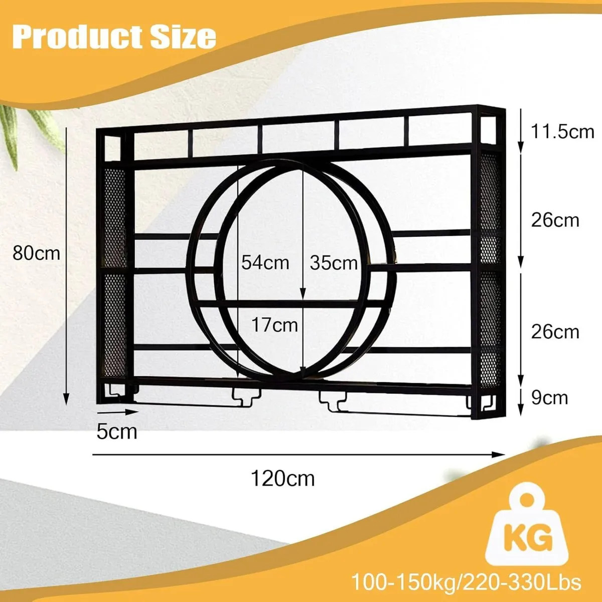 120CM Wine Rack Wall Mounted 3-Tiers Iron - Image 2