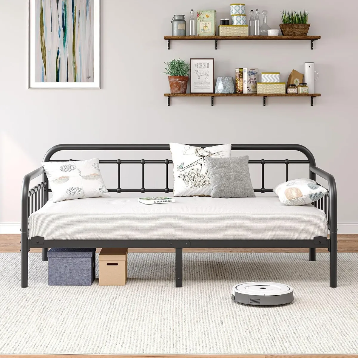 Metal Daybed Frame Bed Size with Steel Slats - Image 1