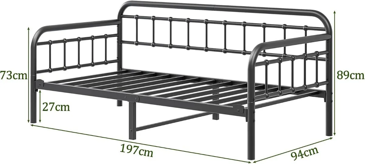Metal Daybed Frame Bed Size with Steel Slats - Image 2