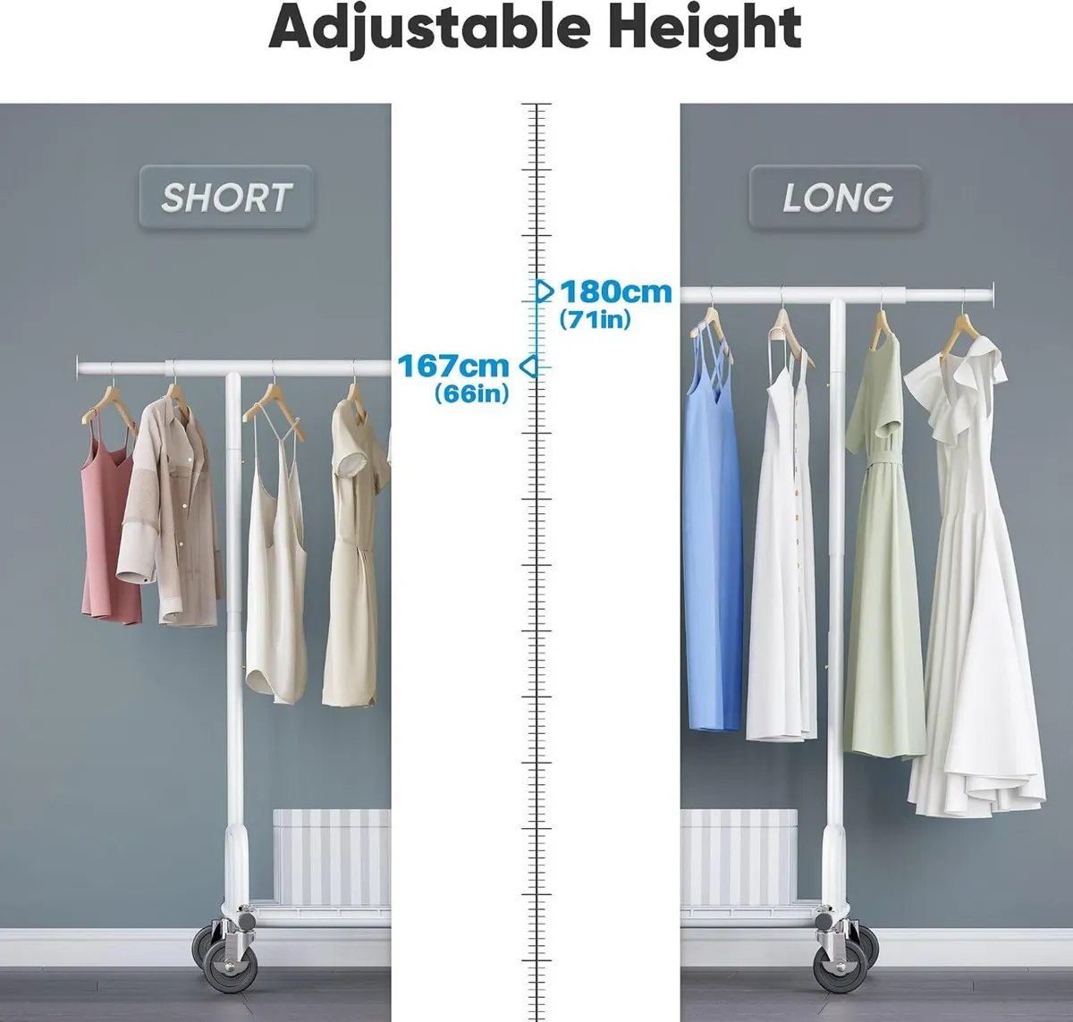 Heavy Duty Clothes Rail 238KG Capacity Extendable - Image 4