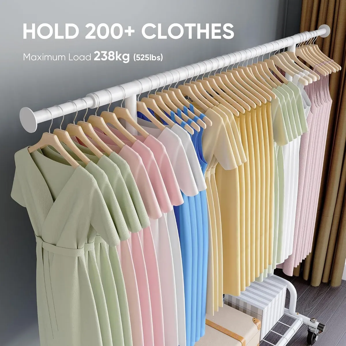 Heavy Duty Clothes Rail 238KG Capacity Extendable - Image 3