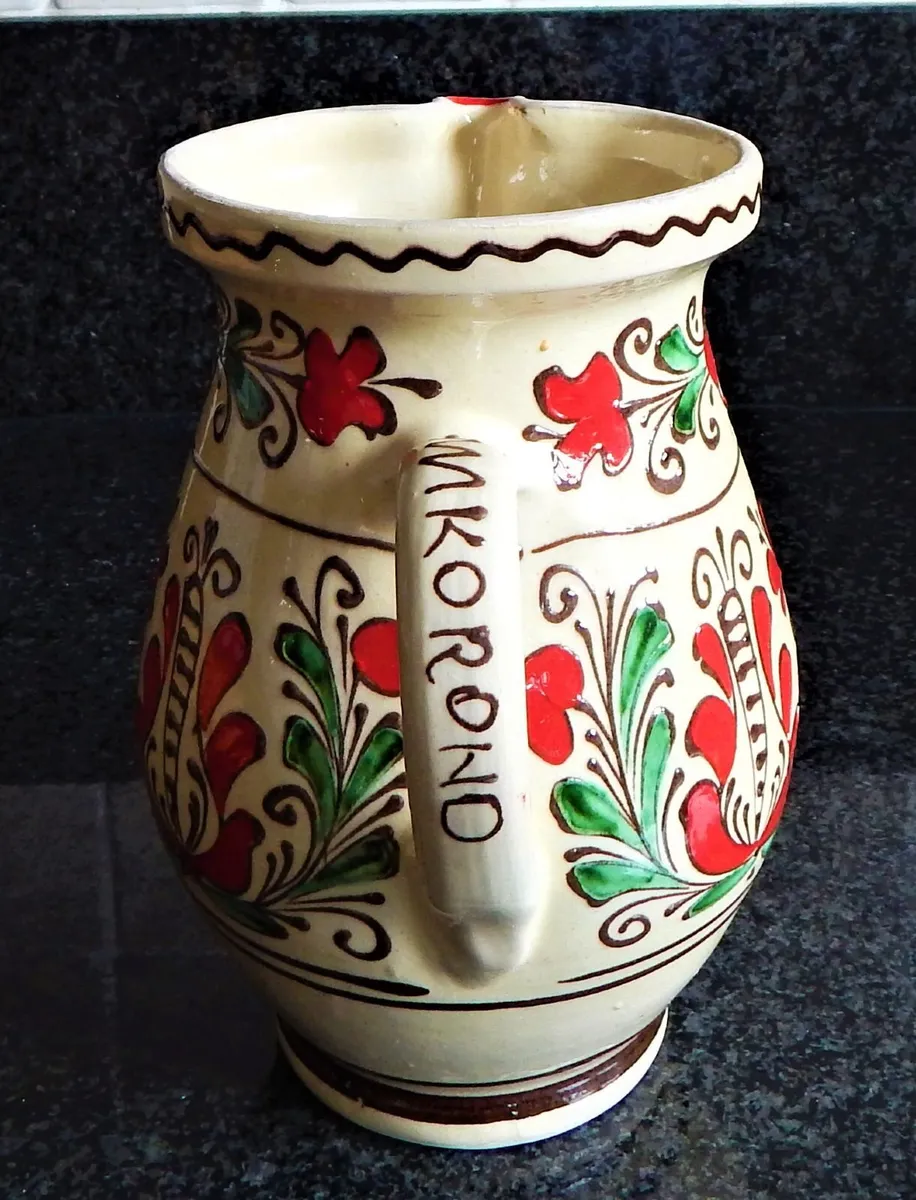 Korond Hand Decorated Pottery Jug - Image 1