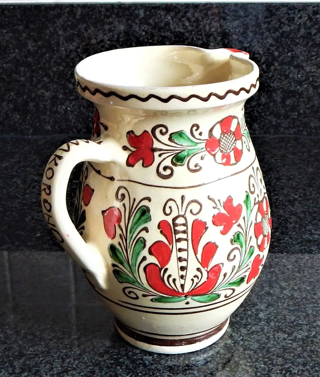 Korond Hand Decorated Pottery Jug - Image 2